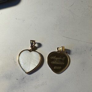 Gold and White Heart Pendant